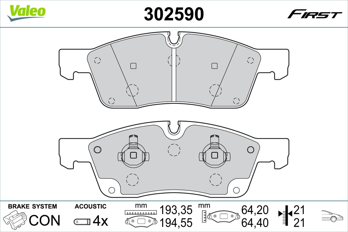 VALEO Fékbetét, mind 302590_VALEO